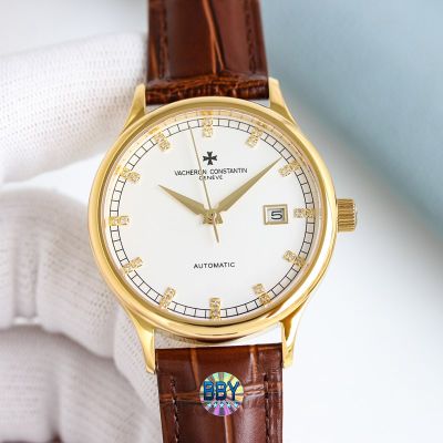 Vacheron Constantin Patrimony 9015 Movement 28800/H 316L Steel 40mm White/Gold Face Watch